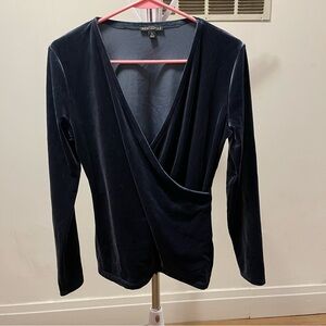 J Crew Women's Blur Velvet Velour Faux Wrap Top size Small